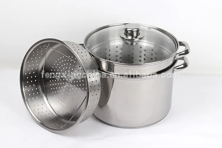 Stainless Steel Cuisine Pasta Stock Pot With Perforated Insert