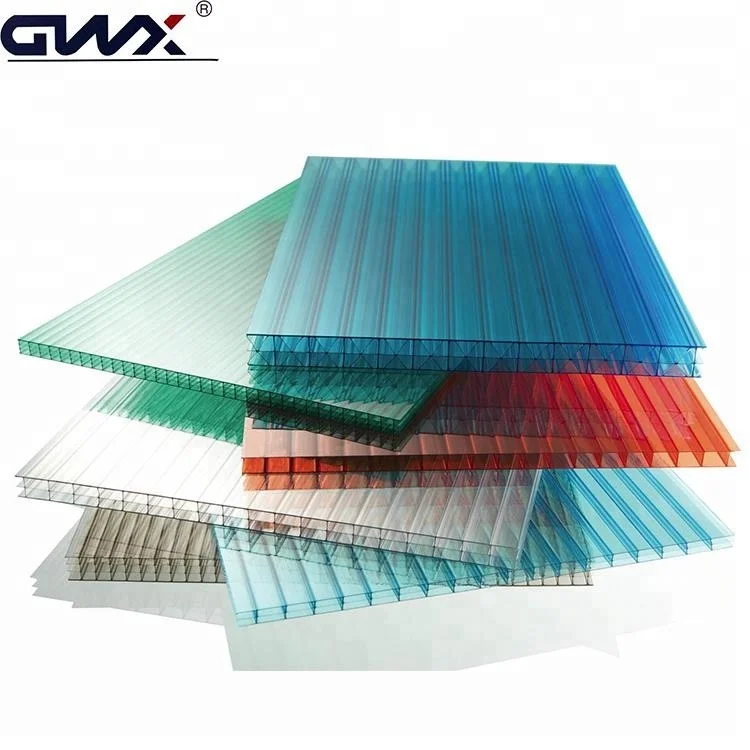 6mm Twin Walls Polycarbonate Hollow Sunshade Sheets For Skylight,Double Wall Polycarbonate Sheet