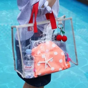 Korean Style Transparent PVC Handbag Swimming Bag Portable Fashion Beach Bag