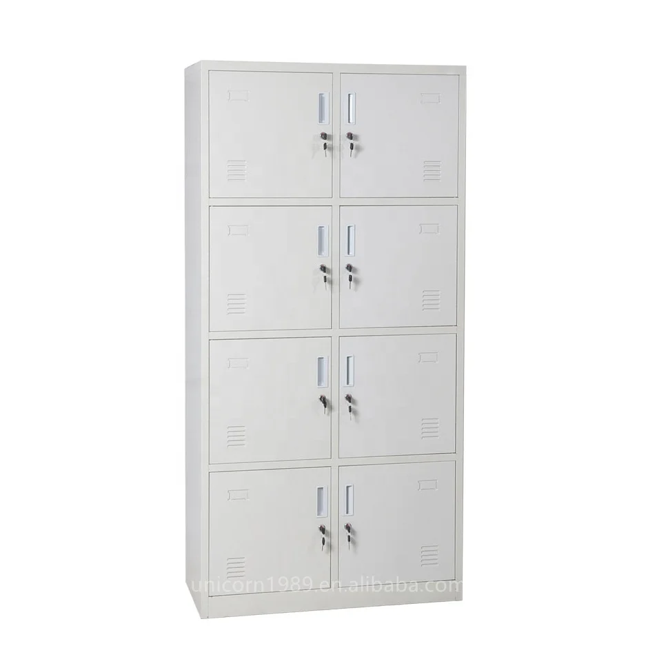 China iron cabinet manufactur factory cheap price steel staff lockers lockable 8 doors metal filing cabinet for sale