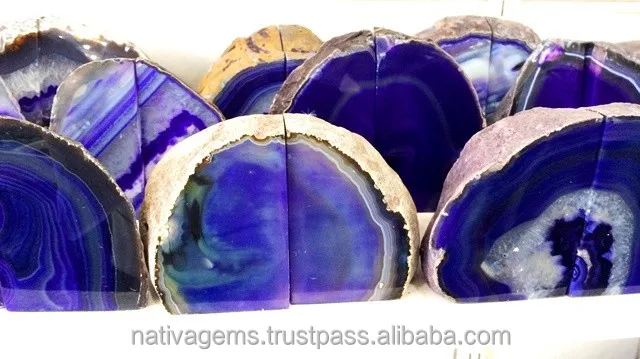 Книжные блоки с голубым агатом