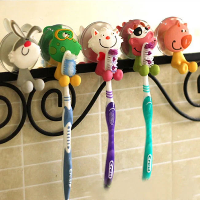 Wholesale cartoon silicone tooth brush holder for kids