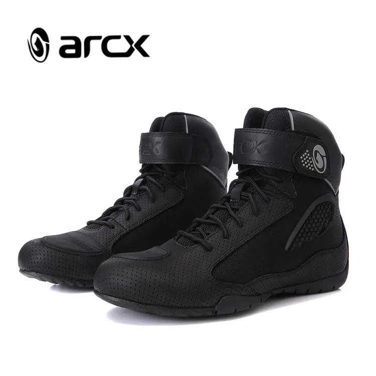 ARCX New Releasing Motorbike Leather Shoes Summer Breathable Motorcycle Boots Biker Shoes for Men