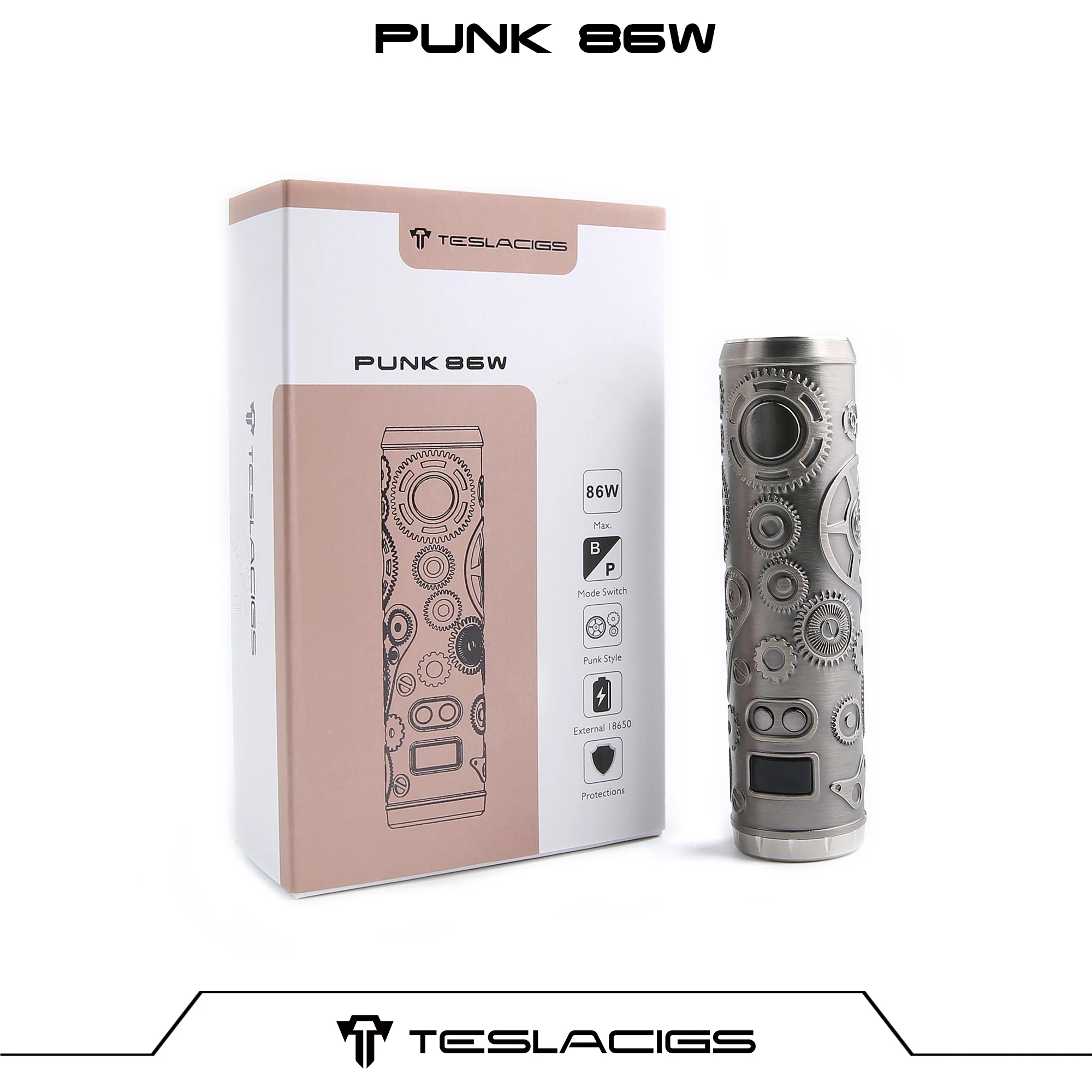 
Electronic Cigarette Vape Tesla Punk 86W Vape Box Mod tesla punk 85w stick mod with display for sale 