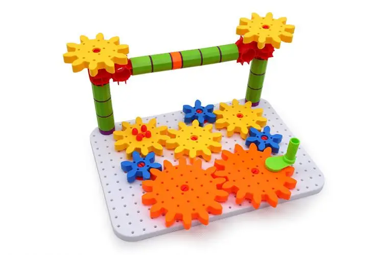 Funny educational play set popular kindergarten intellect DIY building plastic toy gears
