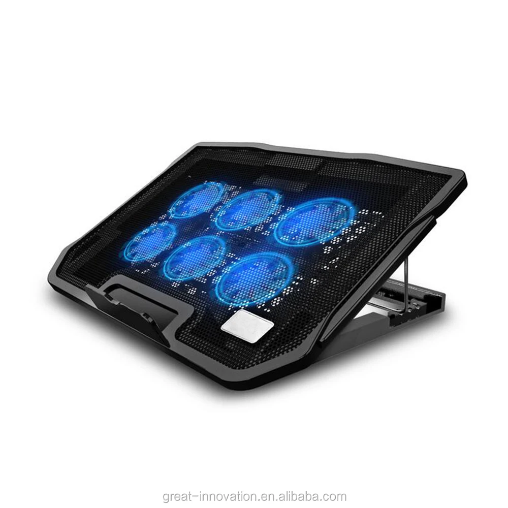 
New design aluminum laptop cooling pad with six cooler fans 