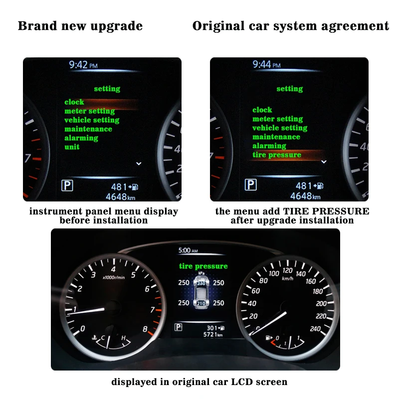 new Teana new X-trail new Tiida new Qashqai Kick Venucia T70 T70X OBD TPMS tire pressure monitoringa system( internal sensor)