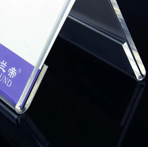 V-Shaped Acrylic Triangle Card Table Sign Holder
