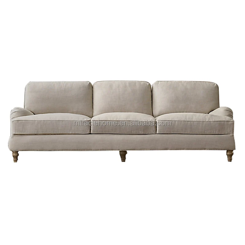 English 3 person roll arm cushion sofa bed