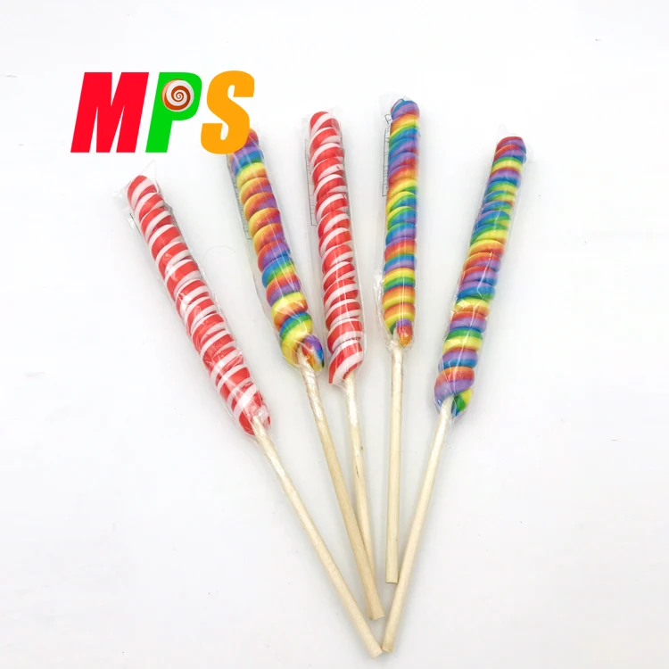 Festive Rainbow Shape Twist Stick Lollipop Candy