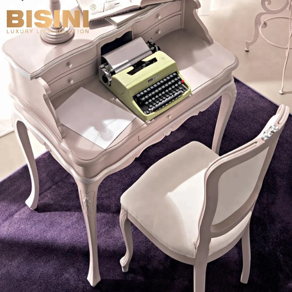 Bisini European Style Luxury kids desk with chair, Wooden Children Computer Table With Chair (BF07-70174)