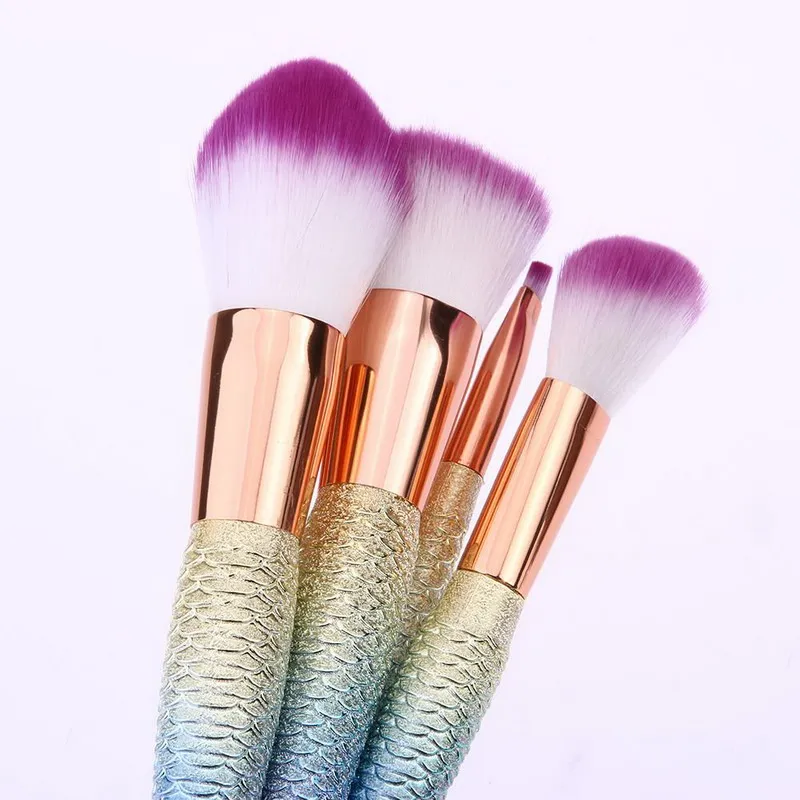 Best Quality 6PCS Mermaid Makeup Brush Set Fish Tail