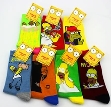 Original 100% Cotton the Simpsons Cartoon Socks for Men or Women Medium Height Simpson Meias Men’s Cartoon Socks 091w