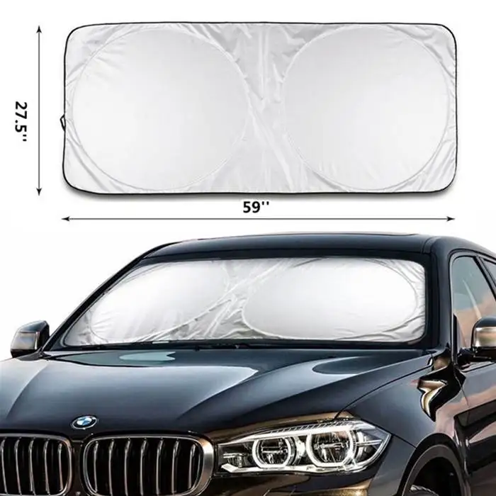 
170T 190T 210T Polyester Car Sunshade With Logo For Front Windshield Window 