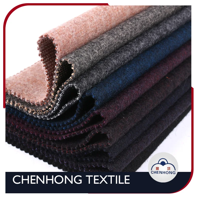 
shaoxing manufacturer cheapest wool polyester blend fabric for fancy winter coat 