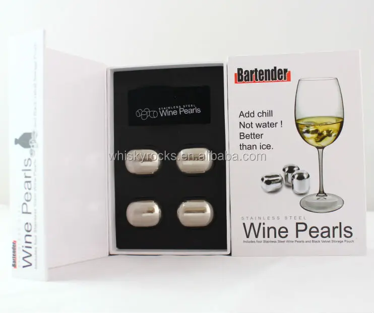 
Best selling whiskey stones cold for drink stainless steel wine pearls 