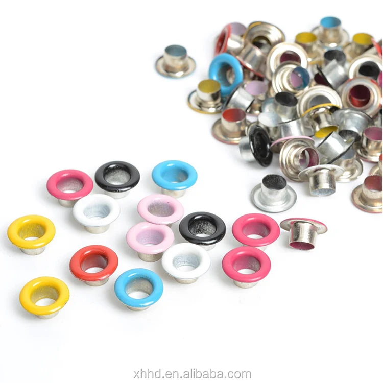 Wholesale cheap bulk metal brass eyelets with washer for garments shoes DIY silver gold antique brass