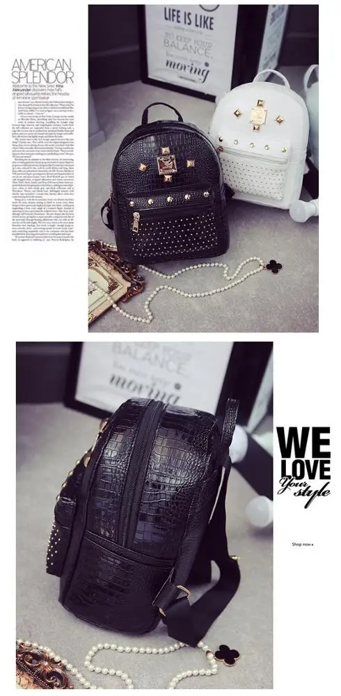 Korean Pu Bag For Girl Beautiful Waterproof bag Backpack mini Women Backpack