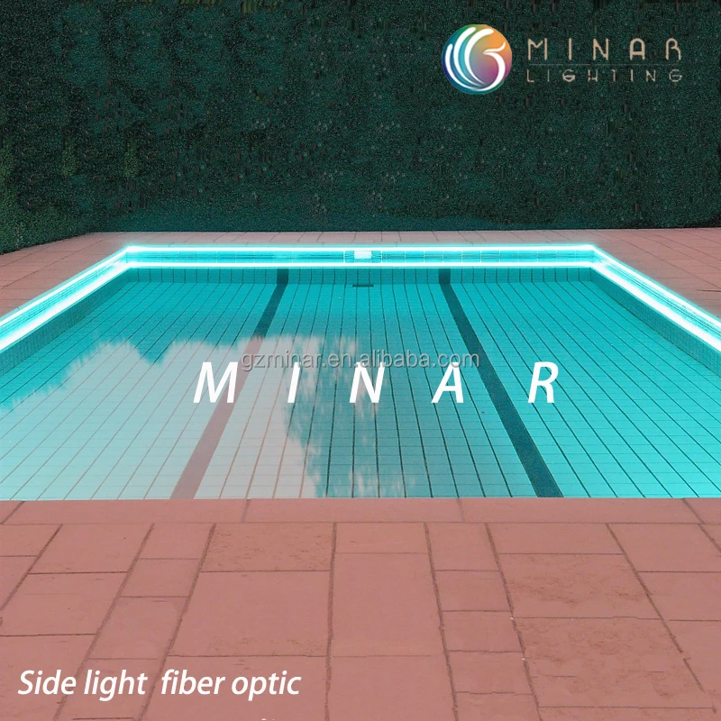 Diameter 8mm side glow light fiber optic cable for swimming pool indoor