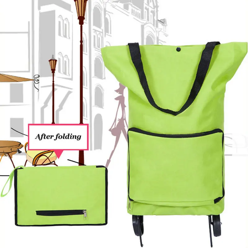 Custom Trolley Folding Shopping Bag With Wheels