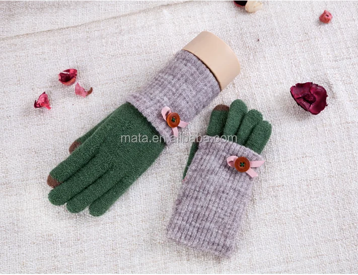 Cute Design Girls Twin Set Touch Screen Gloves for Christmas Gift