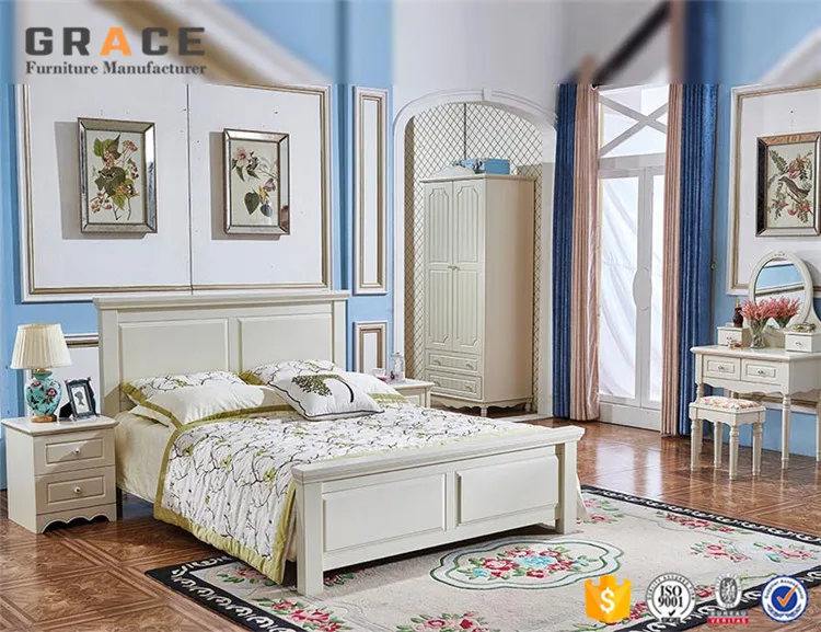 high quality korean white wooden bed samples picture