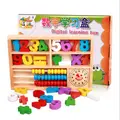 Smiling Face Early Educational Learning Wooden Montessori Material Toy Abacus Math Toys Clock Calculation Children WD41