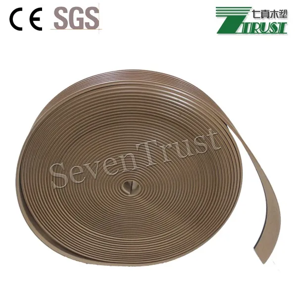 Synthetic teak pvc decking Edge size 50x5mm 25m/roll