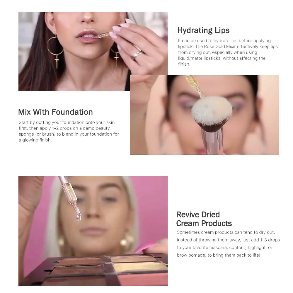 O.TWO.O 24K Rose Gold Elixir Primer Makeup Oil Moisturizing Oil