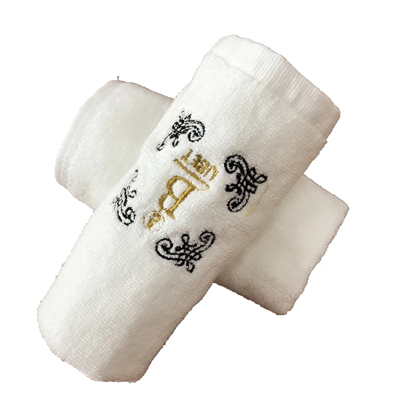 100% cotton embroidered logo hotel towel with 12pcs