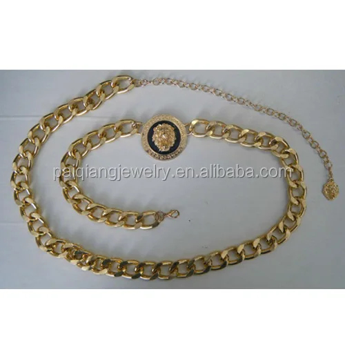 Модный женский металлический пояс с цепочкой головой