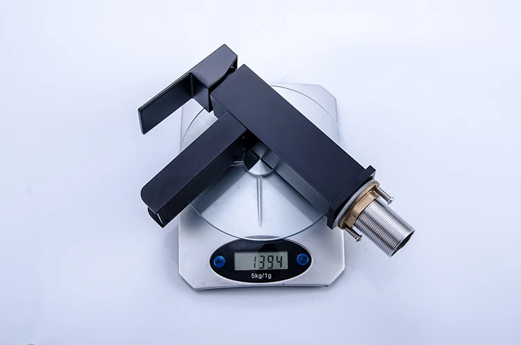 Australia Standard Watermark Approval DR Brass Matte Black Waterfall Taps, Deck Mounted Bathroom Wash Basin Faucet