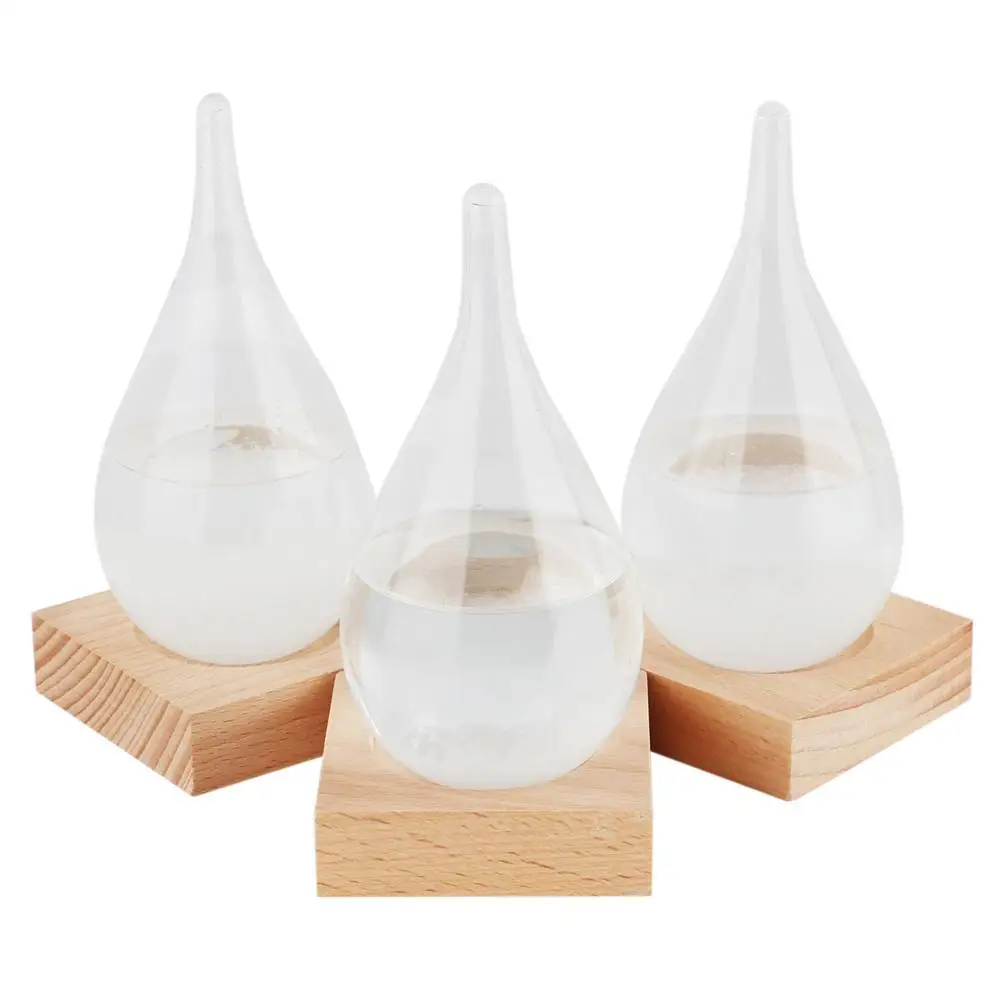 
European Glass Creative Stylish Desktop Drops Storm Class Crafts Water Shape Weatherstorm Forecast Bottle Barometer 