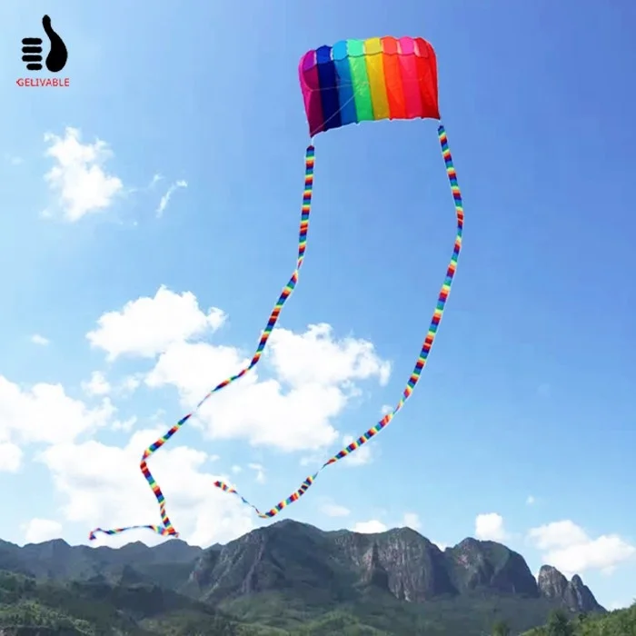 Single line easy flying rainbow power sled kite