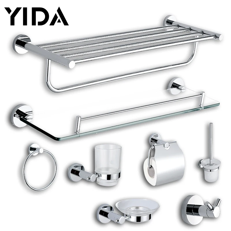 bathroom accessory set stainless steel paper holder towel shelf