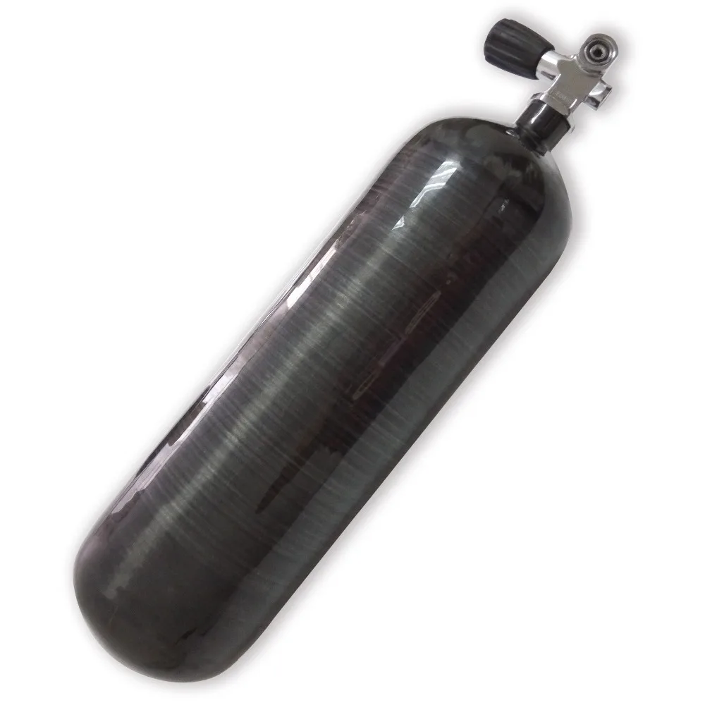 
New arrivales PCP Cylinder Empty air bottle 6.8L 4500psi 30Mpa Carbon Fiber SCUBA Diving Tank with a Diving Valve 