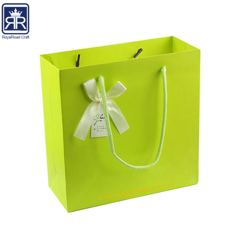 Twist Rope Handles Paper jewelry gift paper Packing Bag with ribbon