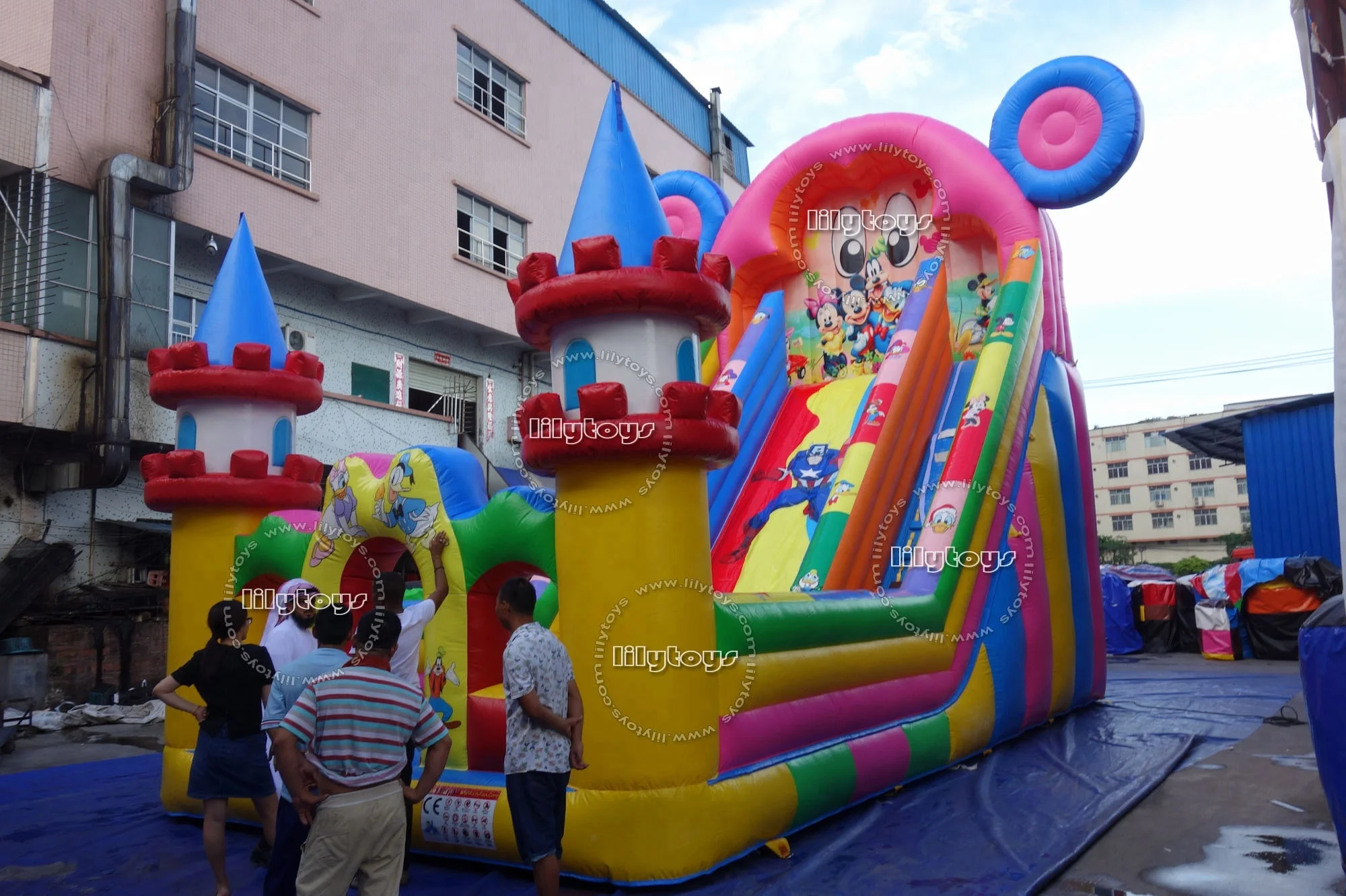 Заводская цена, высокое качество, надувной замок с горкой, розовая надувная сухая горка