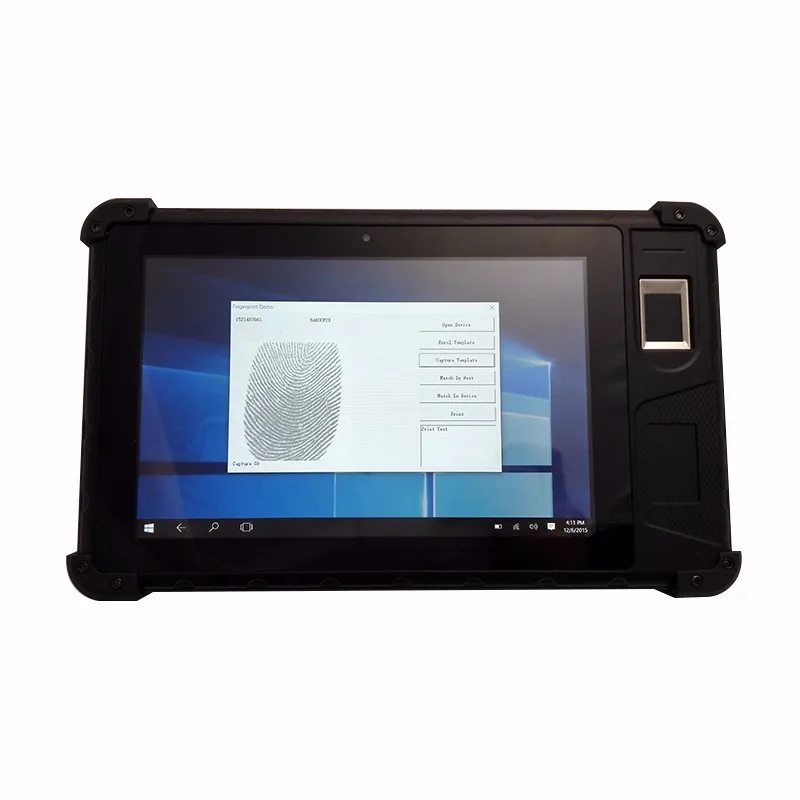 FP08W Free SDK Rugged IP65 Водонепроницаемый планшет Windows 10 с идентификацией по отпечатку пальца