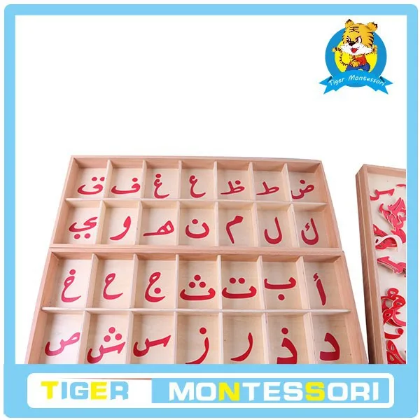 Тигр Монтессори Материалы: L020-1 Дерево-Большой Подвижный Алфавит (Красный и Синий) Другие Развивающие Игрушки