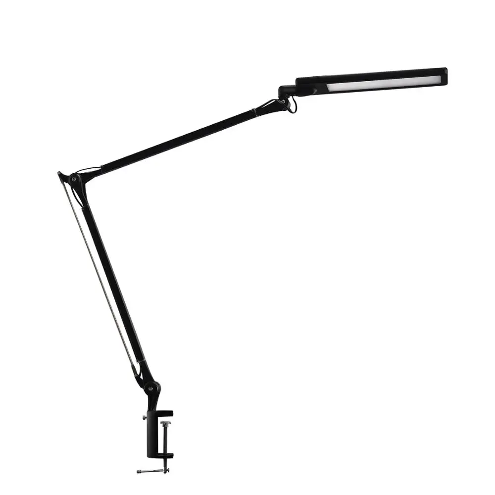 Adjustable LED swing arm desk lamp with time-off and dimmable function with 4 lighting color mode task lamp