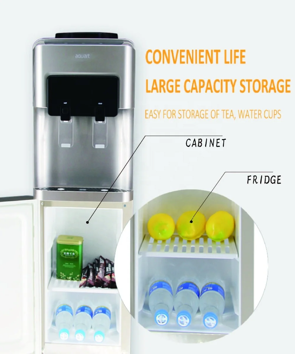 Compressor Cooling Top Loading Water Dispenser Hot and Cold Water Dispenser with Children Safety Lock Electric Stand Plastic 500