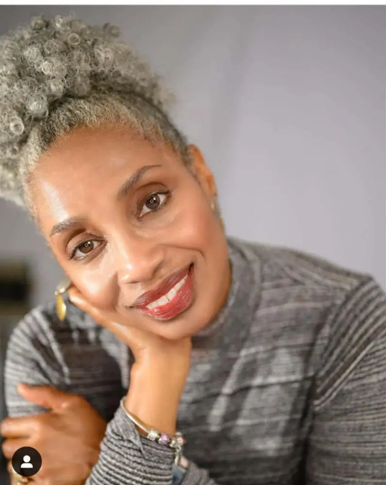 Women gray hair ponytail extension silver grey afro bun or puff kinky curly drawstring human hair ponytails clip in real hai120g