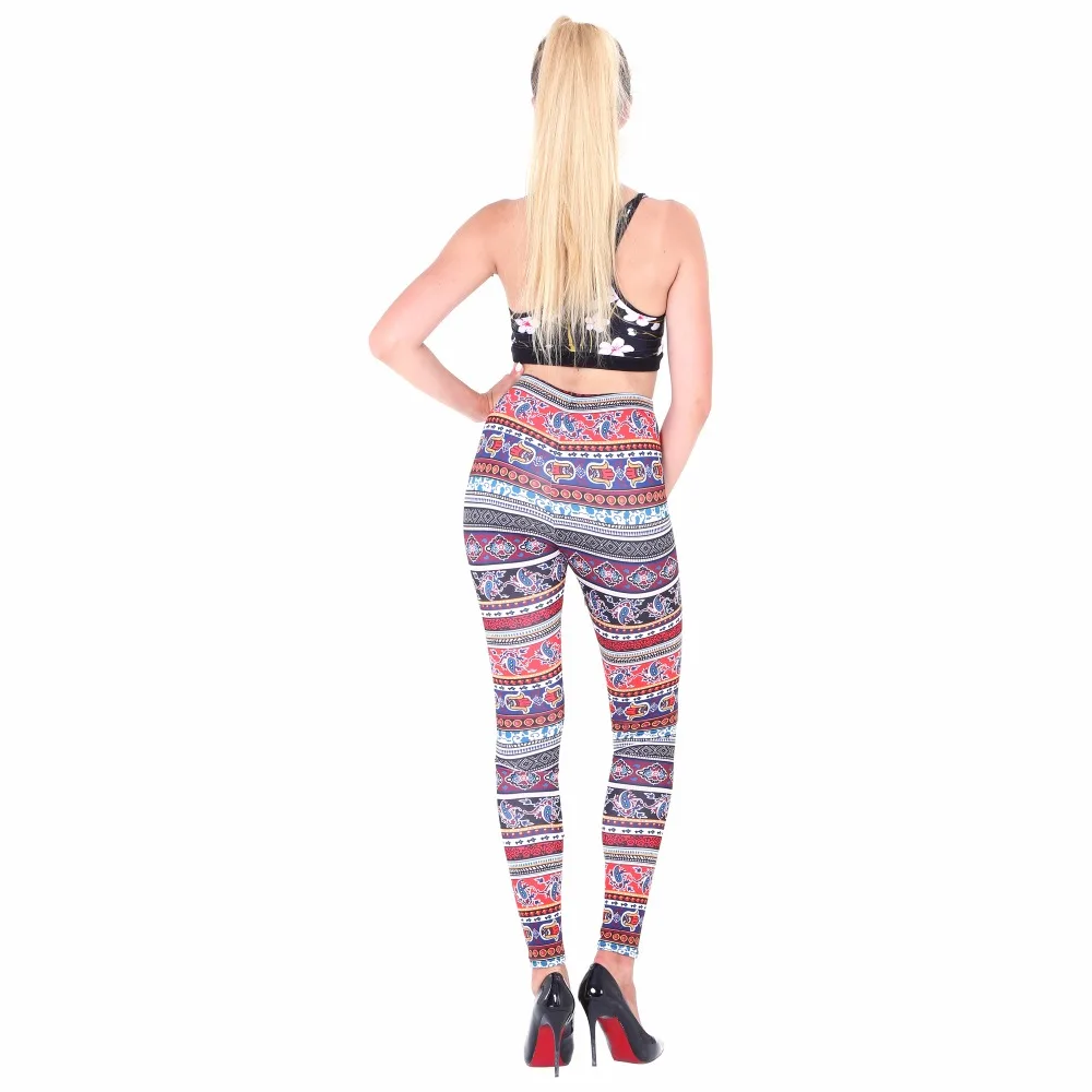 OEM 3D Pateern Digital paisley Print Super Soft Fleece Lined High Waist Full Women Leggings Pants 2017