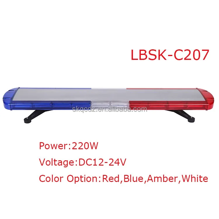2017 220W 12-24V red blue emergency COB led strobe light bar for rescue vehicles