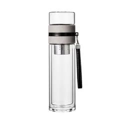 Glass Water Bottle Tea Infuser Bottle Double Wall Drinking Bottle