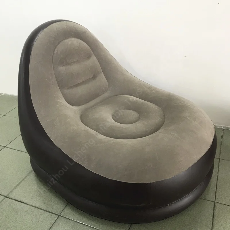 LC Inflatable Empire Chair Needlepoint Sofa Bed Ultra Lounge PVC Seat with Ottoman