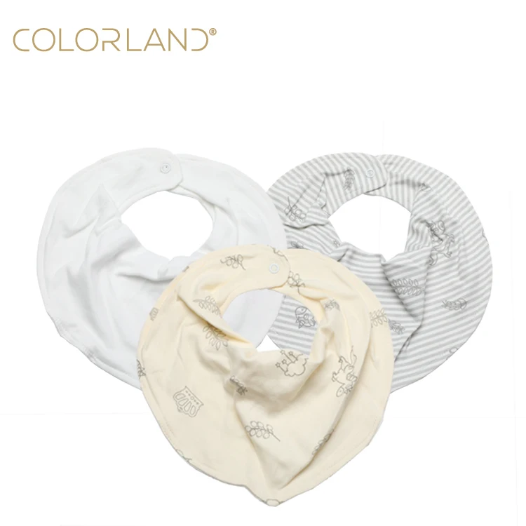 Colorland New Design Custom Soft Bandana Fabric Baby Bibs Newborn Bib