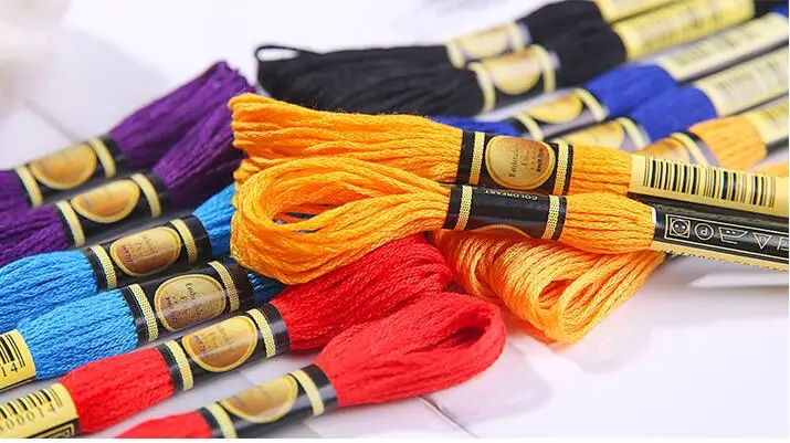 
Choose Favorite DMC Color MOQ Color Double Mercerized Cotton Embroidery Floss Cross stitch 6 strands 100pcs/bag solid DMC colors 