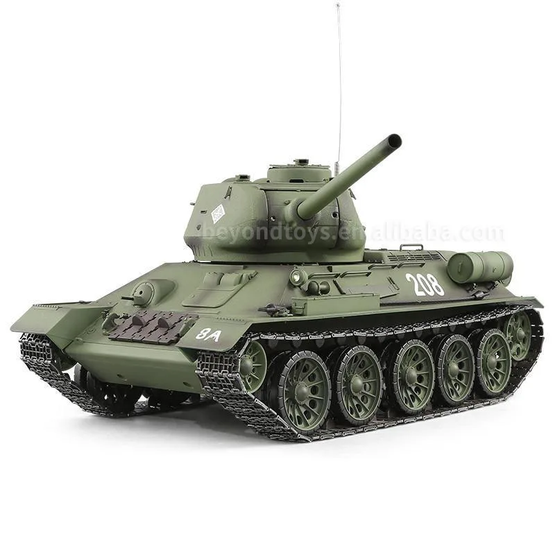 Heng Long 2.4Ghz Radio Control 1/16 Russian T-34 RC Battle Tank with Smoke & Sound